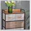 Commode à 5 tiroirs, commode en tissu, rangement à 4 niveaux pour vestibule de chambre à coucher, unité de tour avec plateau en bois-1770071738