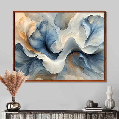 Ocean Blue Delicate Floral Petals IV - Abstract flowers Wall Art Decor