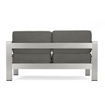 Modern Patio Loveseat with Water-Resistant Cushions