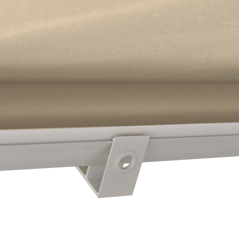 Parasol d'extérieur pour terrasse et balcon, auvent rétractable à bras articulé de 6 pi, résistance, aluminium robuste, auvent manuel blanc crème, protégé, crémeux