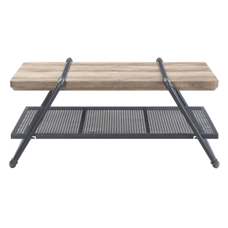Oak and Sandy Grey 1-shelf Coffee Table