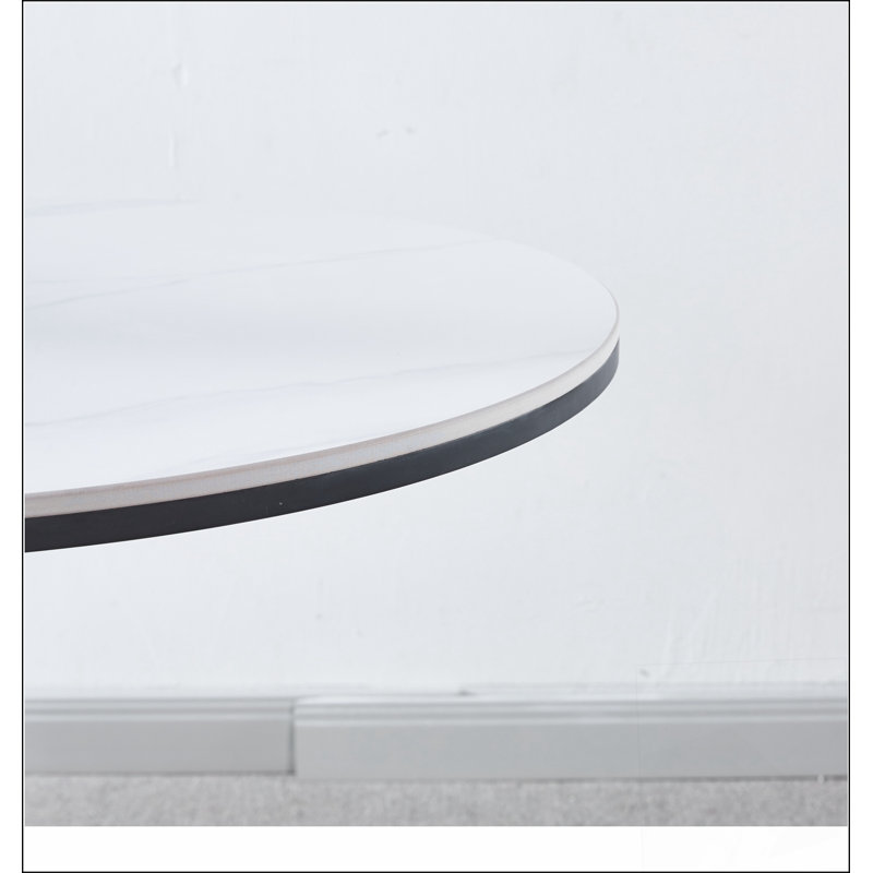 Circular Coffee Table Essential at home, durable and sturdy, and attractive, White, Gold