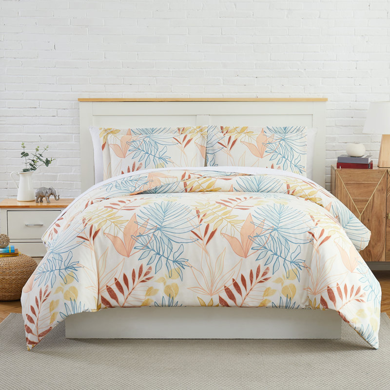 Tropic Leaf Oversized Microfiber Down Alternative Comforter Set by Southshore Fine Linens, Twin Comforter + 1 Standard Sham