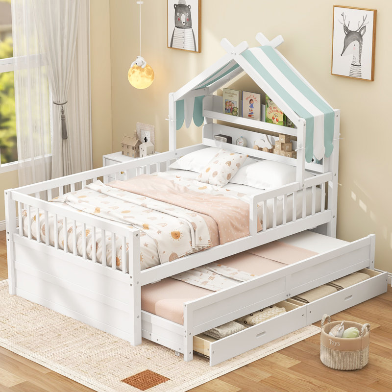 Lit tapissier Elvon, Lit double, Blanc