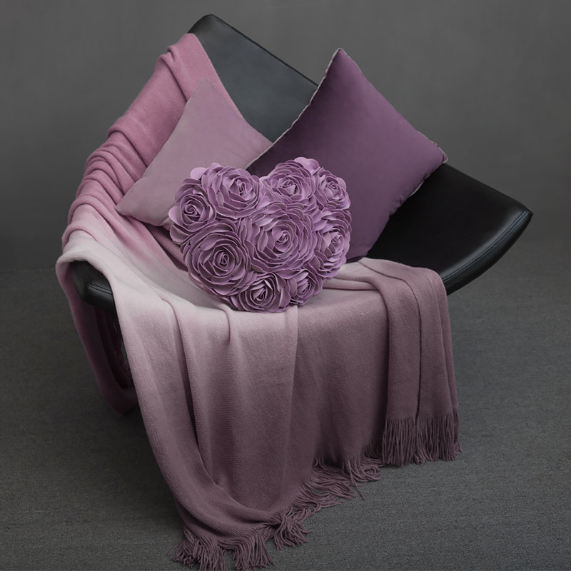 Housse de coussin 3D Flower, Mauve clair