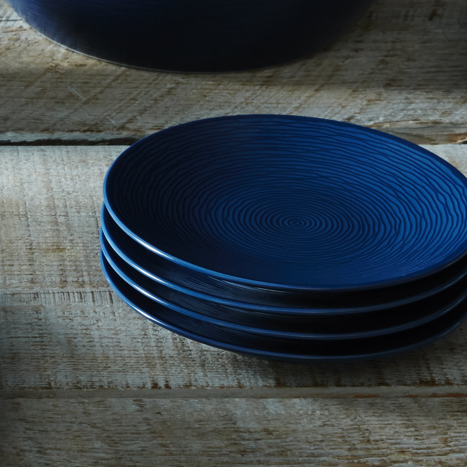 Noritake Colorscapes Swirl 6.5" Appetizer Plates, Navy