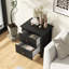 Table de chevet moderne avec rangement 2 tiroirs et pieds de support pour chambre blanche-1667364032