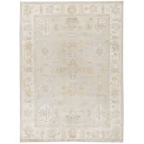 Hand-Knotted High-Quality Green and Ivory Area Rug