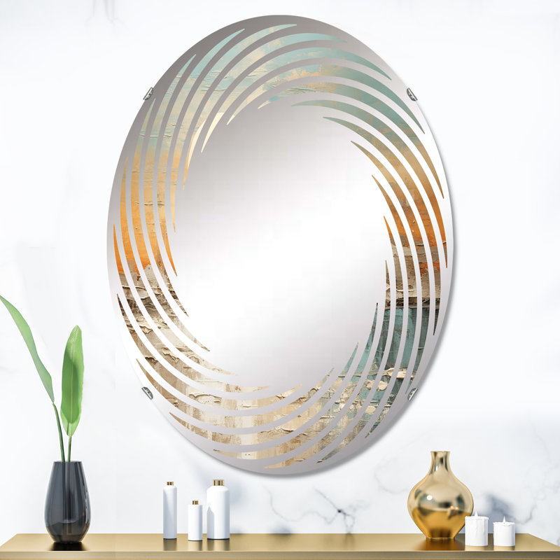 Miroir mural Beige Golden Beach Sunset Paradise, nautique et côtier - Beige et Golden Beach Sunset Paradise