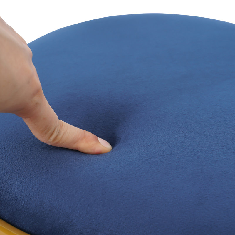 13.39" Modern Chair Anti-Slip Butterfly-Shaped Stool Butterfly Backrest Chair For Dining Makeup, Blue, Velvet