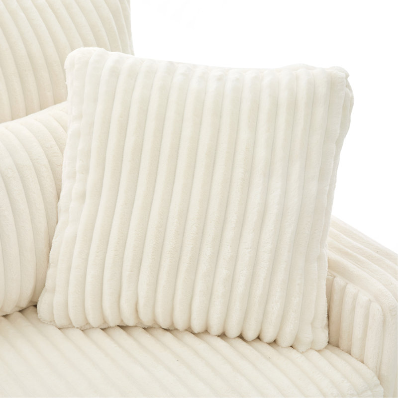 Canapé moderne avec causeuse 80,3 po et quatre coussins pour le salon, beige, Beige