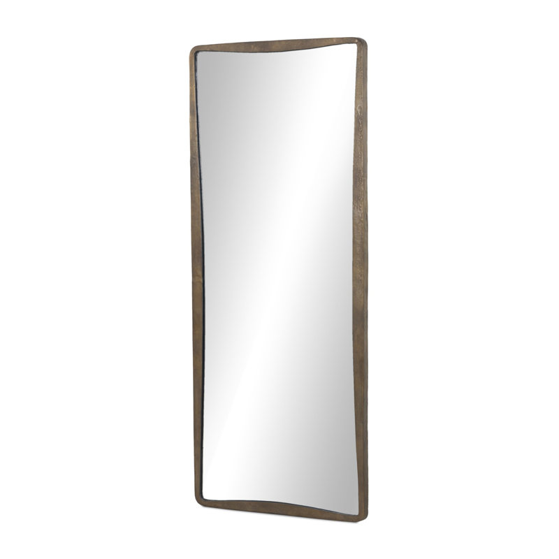 Regis Floor Mirror-Antiqued Brass Aluminum, Antiqued Brass Aluminum