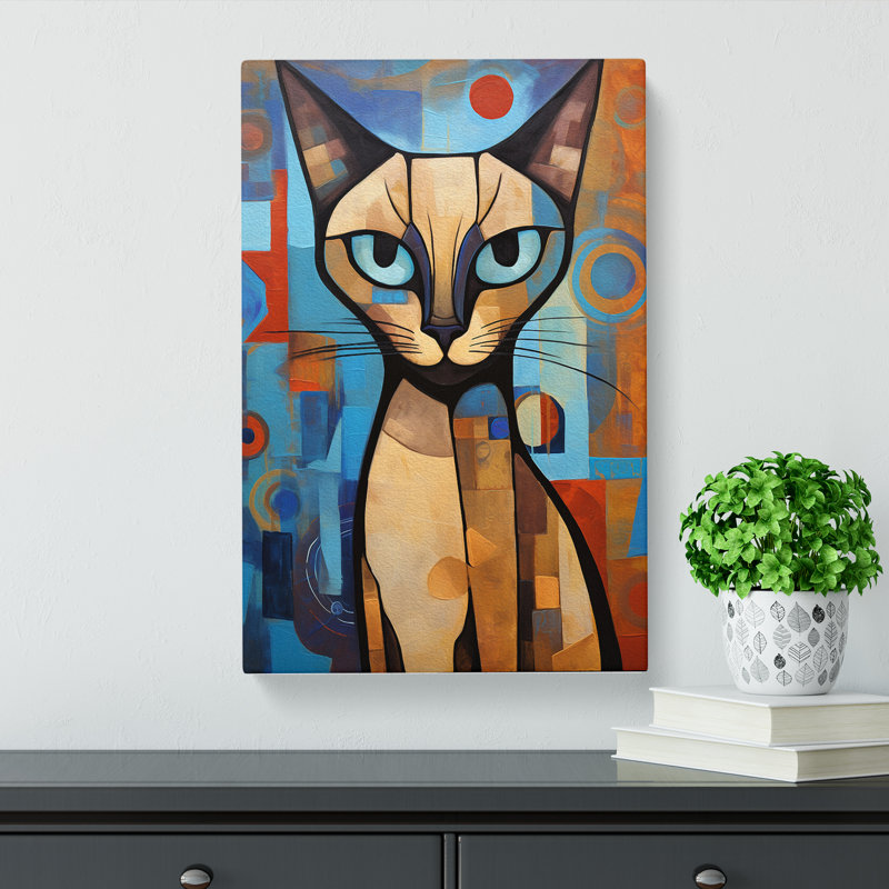 Siamese Cat Abstract - No Frame Print, 60cm H x 40cm W x 3cm D
