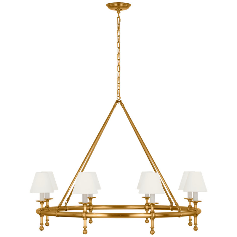 Classic 8 - Light Chandelier, Antique-Burnished Brass