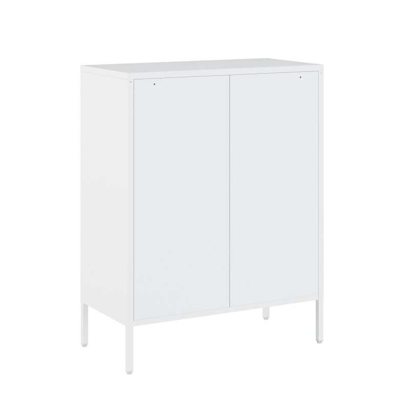Naomi 32" Metal Accent Cabinet In White, White