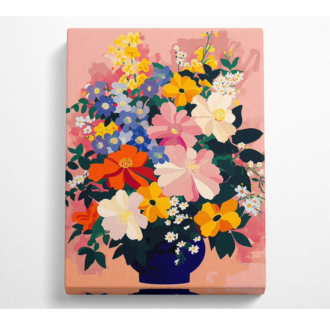 Bold Flowers In A Vase - No Frame Kunstdrucke auf Leinwand