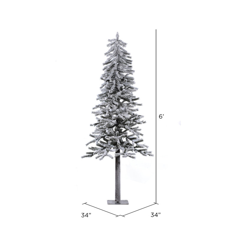 6' x 33" Flocked Alpine Tree 490T