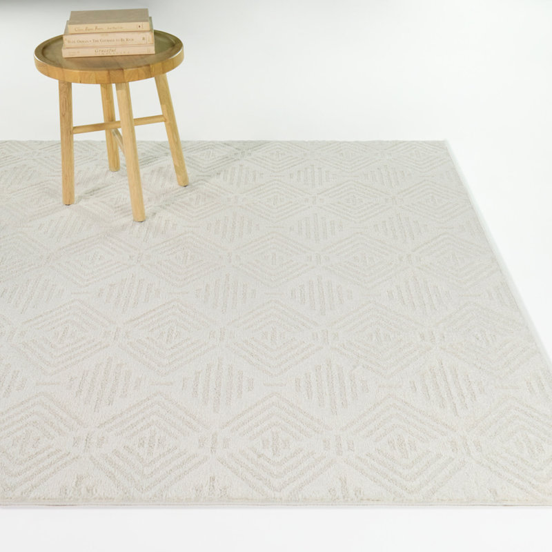 Raoul Cream Boho Geometric Area Rug, 7'10" x 10'