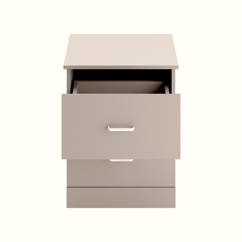 Allyannah 23.6" 2-Drawer Nightstand, Warm Taupe, Individual