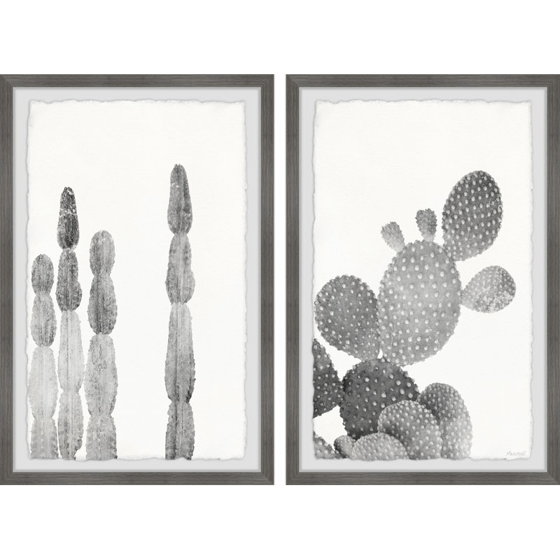 Diptyque texturé cactus, H 36 po x l 24 po