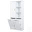 Freestanding Tall Storage Cabinet With 2 Tilt-Out Laundry Hampers, Adjustable Shelves, Soft-Close Door, And Modern Elegant Design-482336726