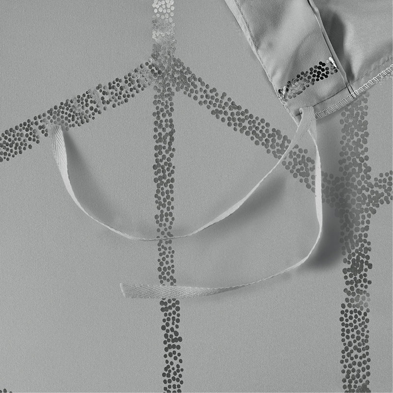 Housse de couette double avec coussins à motif métallique gris et argent, Housse de couette double + 4 pièces supplémentai