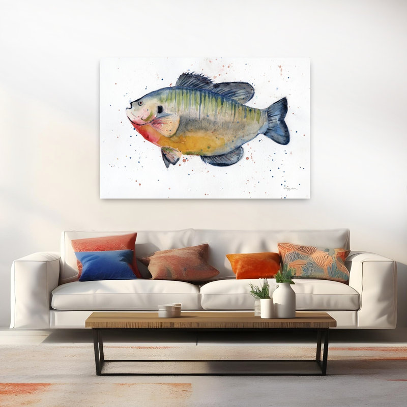 Freshwater Sunfish Fish Coastal Art, 40" H x 60" W