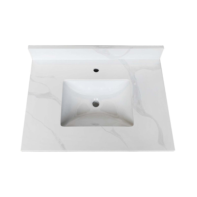 Plateau de meuble-lavabo en quartz de qualité supérieure avec lavabo encastré intégré