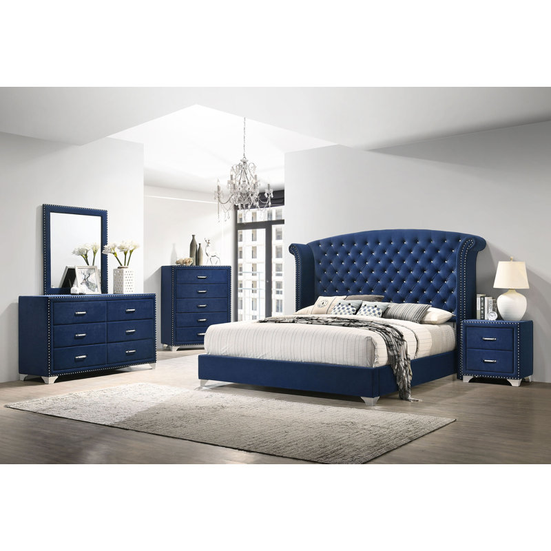 Rosedale 5-piece Queen Bedroom Set Pacific Blue, Queen, Pacific Blue