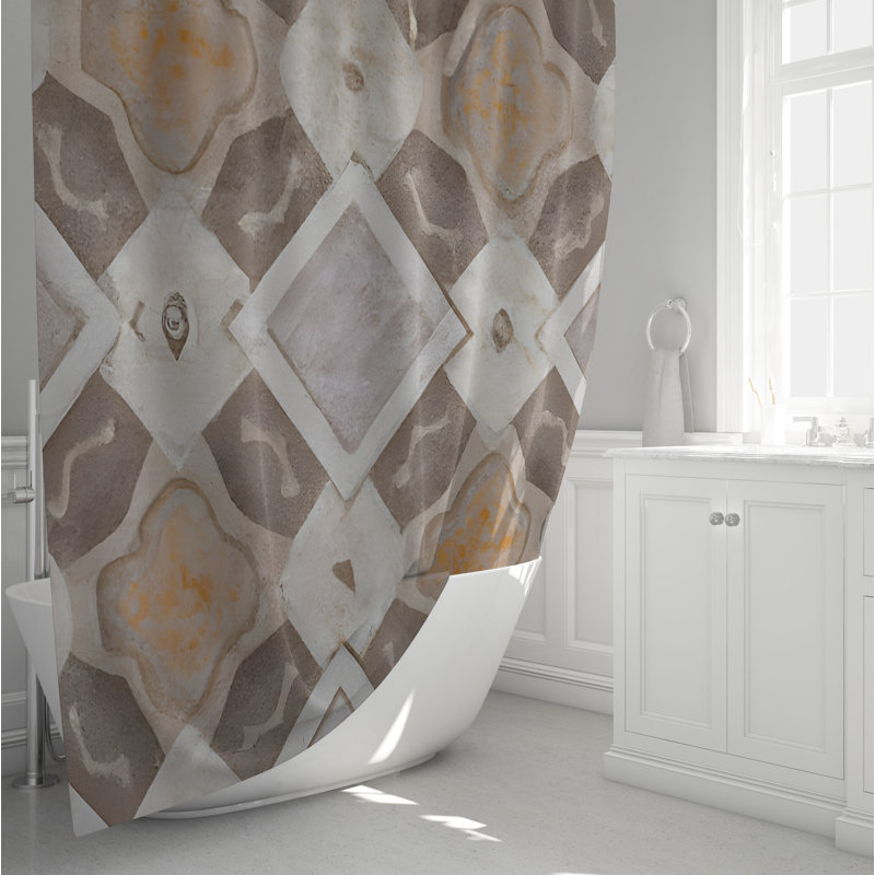 Catalina Geometric Shower Curtain, 93" H x 70" W
