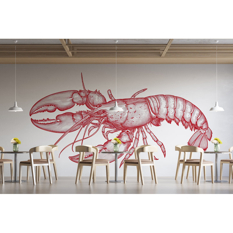 Homard, art mural, décor de restaurant de fruits de mer 407Mv, 9” H x 16” W