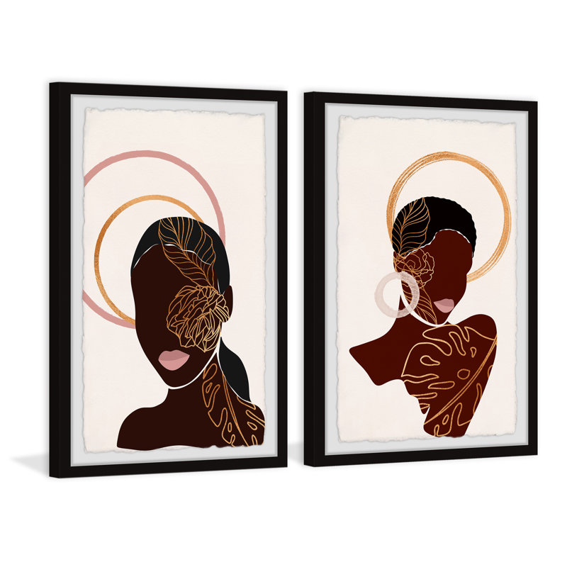 Real Beauties - 2 Piece Single Picture Frame Print Set, 45cm H x 76cm W x 3.81cm D