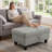 Rectangular Storage Ottoman Bench With Hinged Lid, Faux Leather Footrest For Living Room, Bedroom, Entryway, Silver, 35"X23.5"X17.5"-487873021