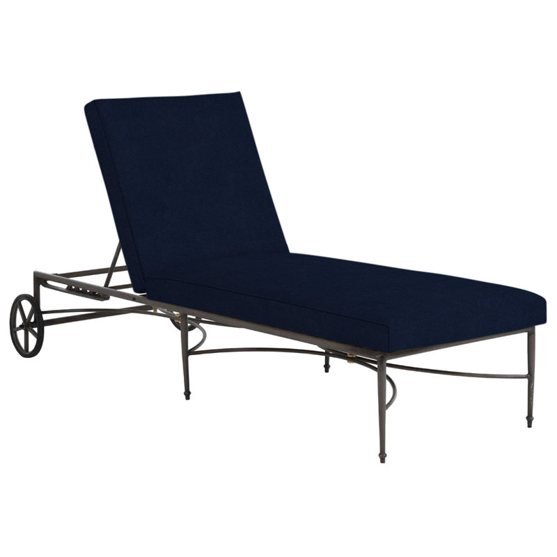 Roma Aluminum Chaise, Indigo Velvet, Welt