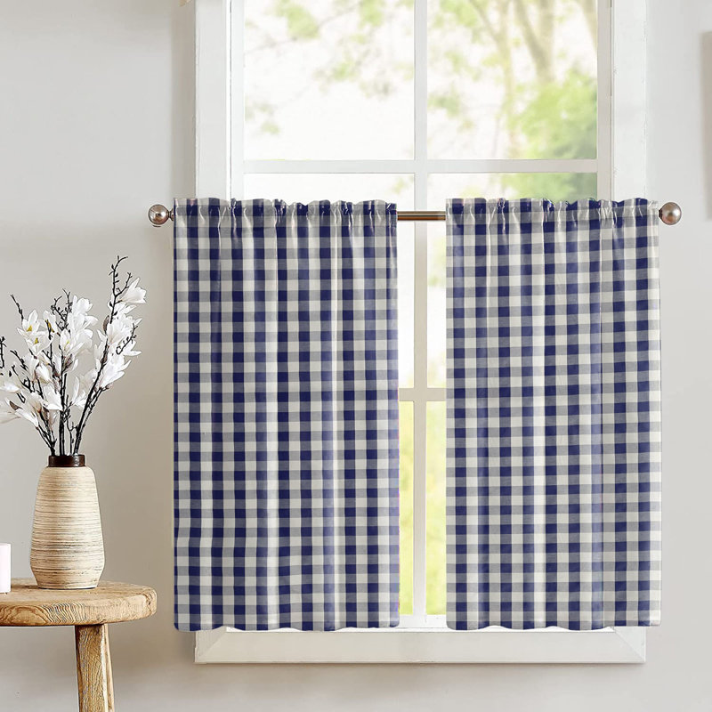 Rideaux à carreaux Gingham, Marine