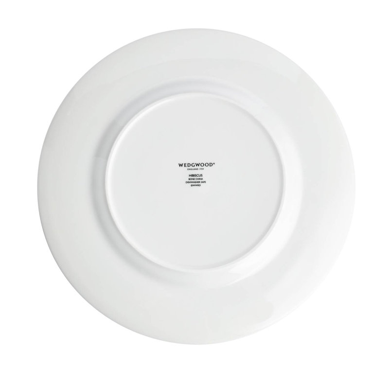Hibiscus 10.75" White and Blue Porcelain Dinner Plate