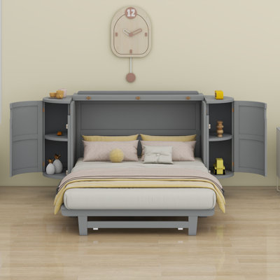 Murphy Bed With Hidden Storage & Modern Woven Design by Corrigan Studio