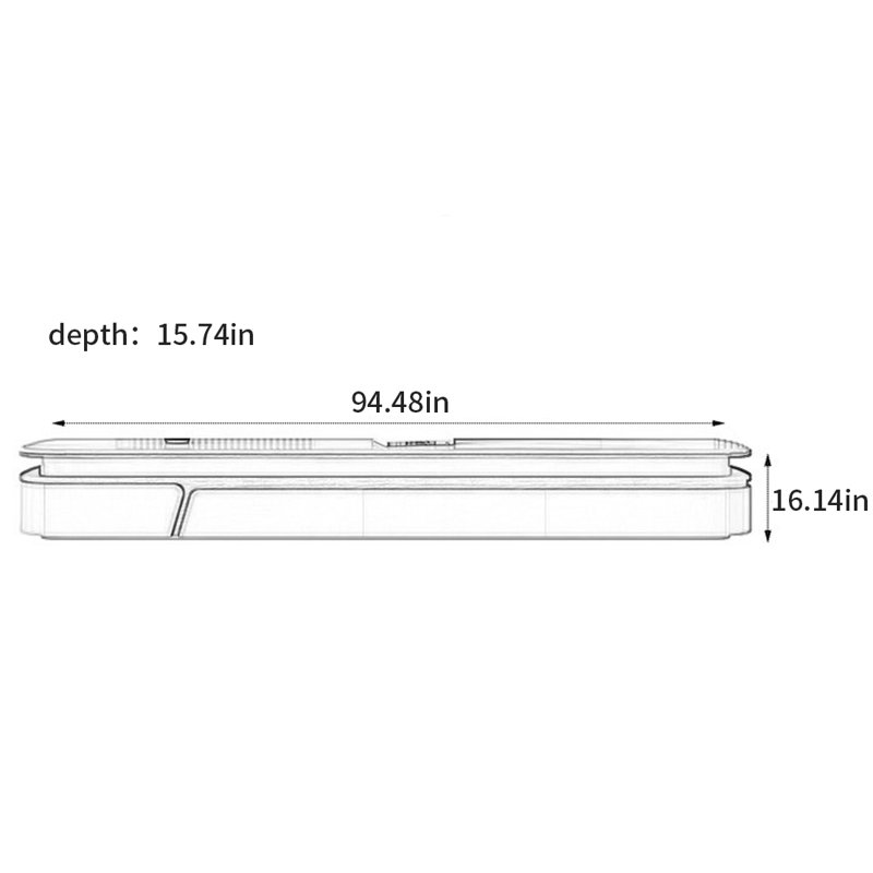 Meuble télé moderne et minimaliste haut de gamme, H 16,14 po x L 94,48 po x l 15,74 po