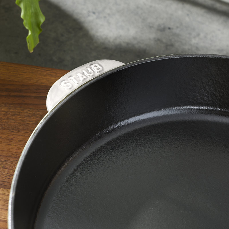 Staub Cast Iron 11-Inch Traditional Skillet - White Truffle, White Truffle
