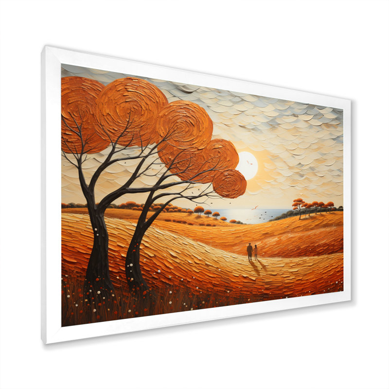 Maere Beach Dune Dance Pointillism I, H 24 po x l 32 po x P 1 po, Cadre simple blanc