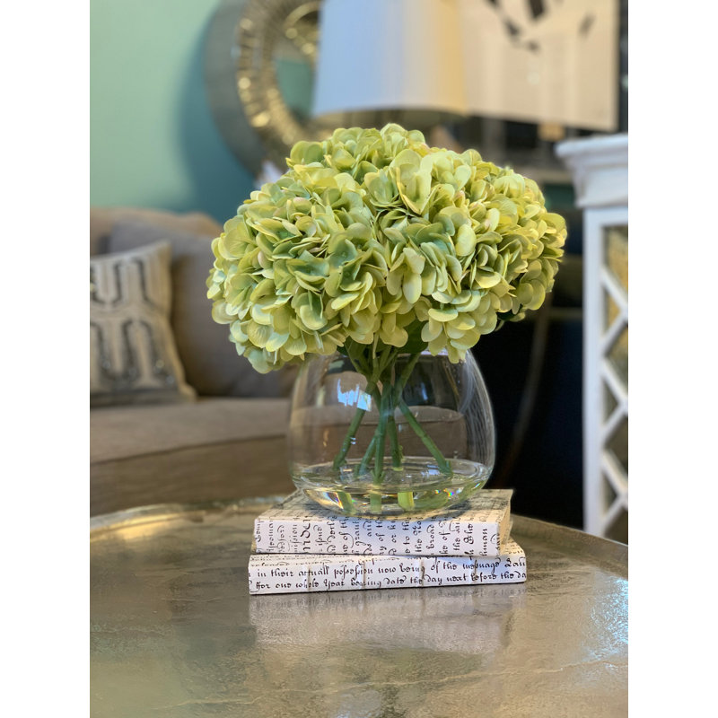 Hortensias en vase, Vert