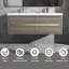 Meuble-lavabo mural flottant avec double surface de comptoir en blanc-570552096-570552125