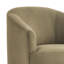 Fauteuil pivotant rembourré Solay avec base en bois, vert mousse-1687135134