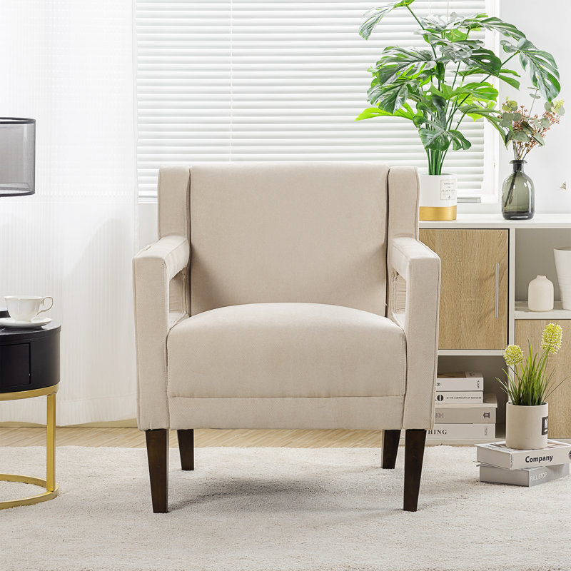 Jeser Upholstered Armchair, Gray Fabric, 39.9" H x 26.4'' W x 30.1'' D