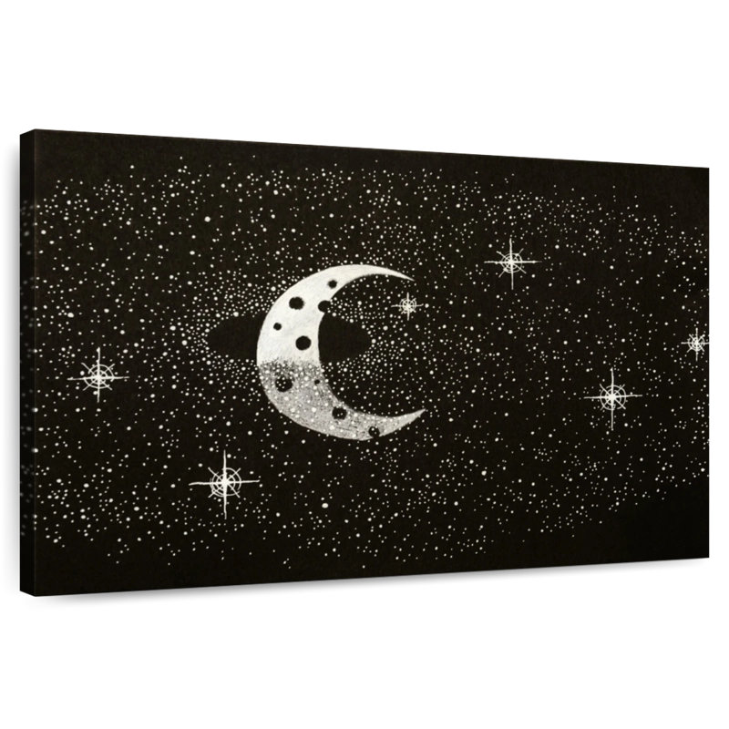 Oberle Starry Crescent Moon, 8" H x 12" W