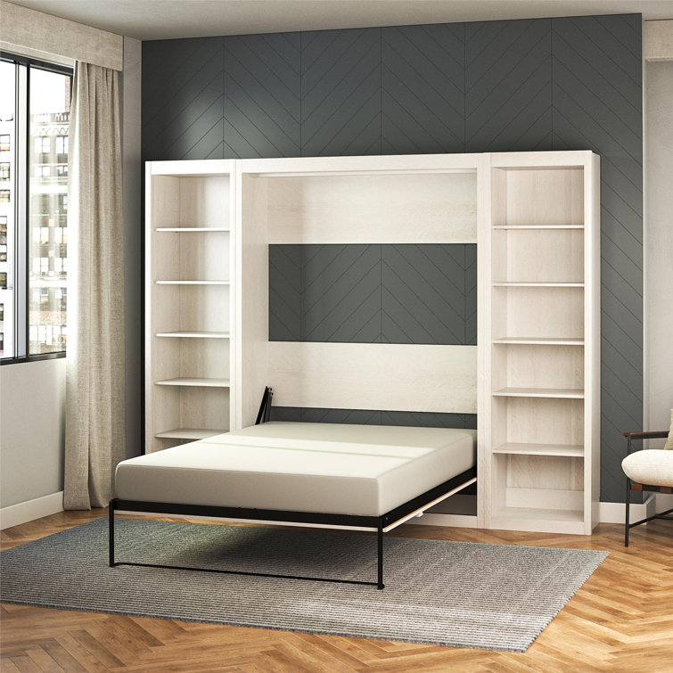 Wexford Murphy Bed with Side Storage Bookcases
