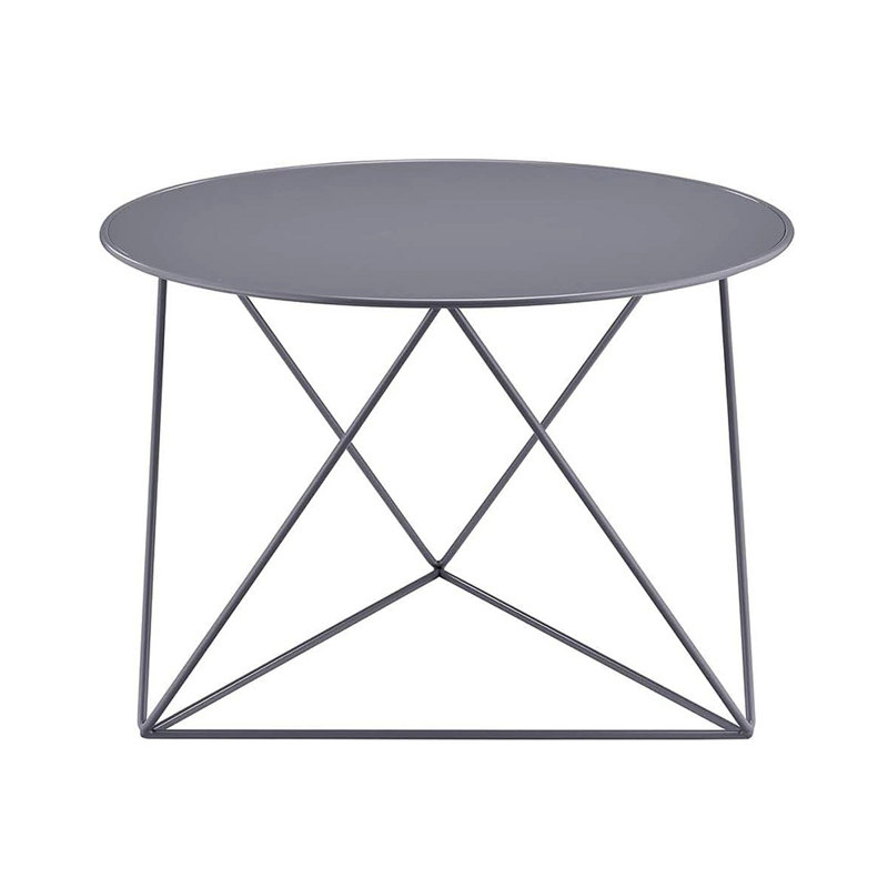 Table de bout ronde en métal, Gris