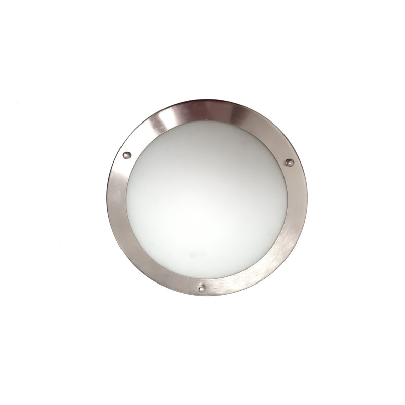 IP44 30cm Silver Glass Bathroom Flush Mount