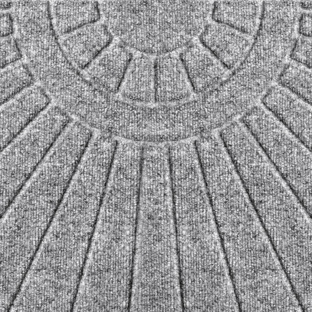 WaterHog Sunburst Half Round Indoor Outdoor Doormat, Medium Gray