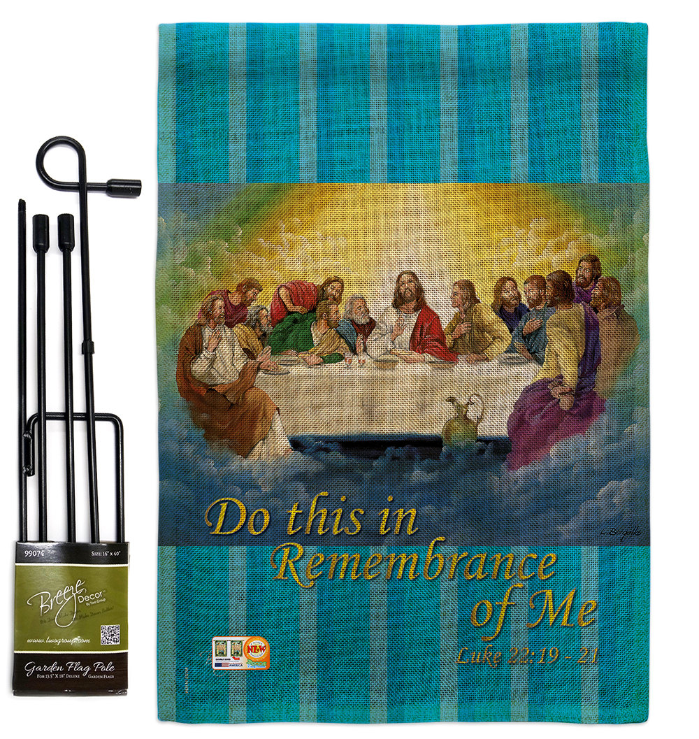 Double Sided 18.5'' H x 13'' W Polyester Easter Flag Set Breeze Decor